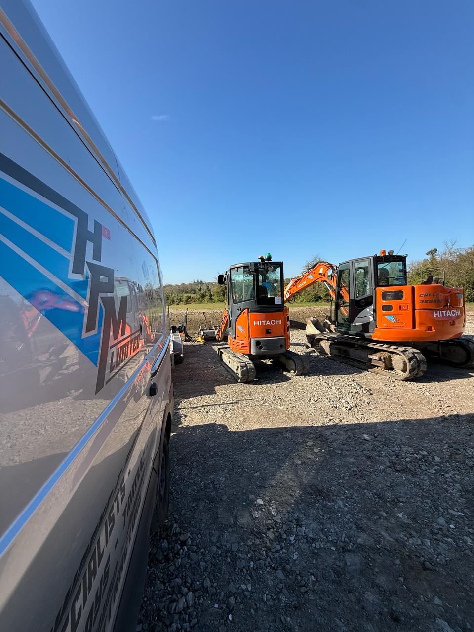 HPM Hitachi mini excavators on Isle of Man construction site